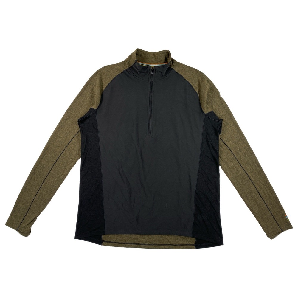 Smartwool Merino Sport 250 Wind 1/2 Zip Pullover Men's XL Green Black